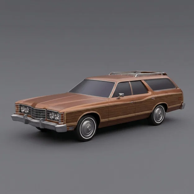 Mô hình 3D Xe Cổ Ford LTD Country Squire Wagon 1974 - Image 1