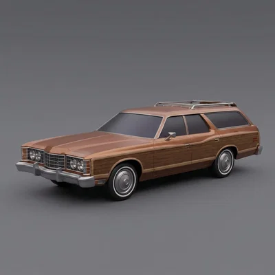 Mô hình 3D Xe Cổ Ford LTD Country Squire Wagon 1974