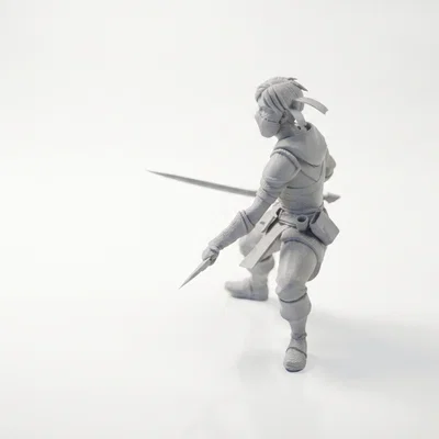 Mô hình 3D Nữ Sát Thủ Tư Thế Cúi Người Dành Cho Máy In 3D