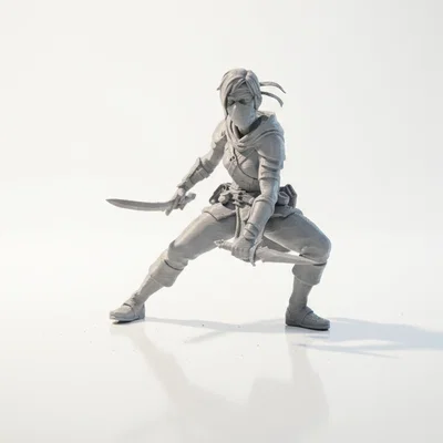 Mô hình 3D Nữ Sát Thủ Tư Thế Cúi Người Dành Cho Máy In 3D