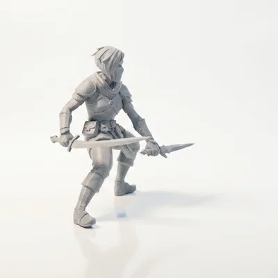 Mô hình 3D Nữ Sát Thủ Tư Thế Cúi Người Dành Cho Máy In 3D