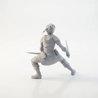 Mô hình 3D Nữ Sát Thủ Tư Thế Cúi Người Dành Cho Máy In 3D