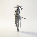Mô hình Nữ Samurai Chiến Binh - File 3D Printable - Thumbnail 1