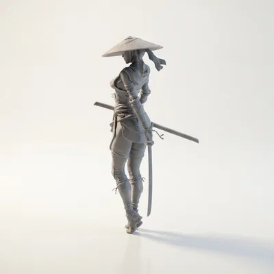 Mô hình Nữ Samurai Chiến Binh - File 3D Printable