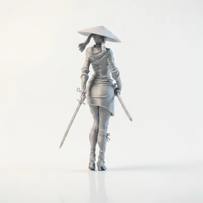 Mô hình Nữ Samurai Chiến Binh - File 3D Printable