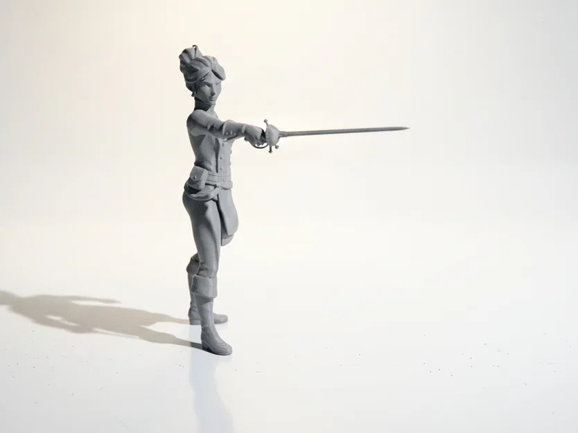 Mô hình Nữ Kiếm Sĩ 3D - Tượng Đấu Kiếm Nữ Sẵn Sàng Để In - Image 1