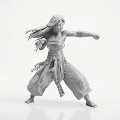 Mô hình tượng nữ võ sĩ Martial Arts 3D Printable