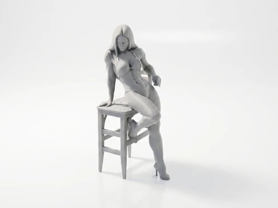 Mô hình tượng nữ ngồi ghế 3D tinh tế (Fit Woman Chair Pose) 1
