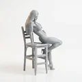 Mô hình tượng nữ ngồi ghế 3D tinh tế (Fit Woman Chair Pose) - Thumbnail 2