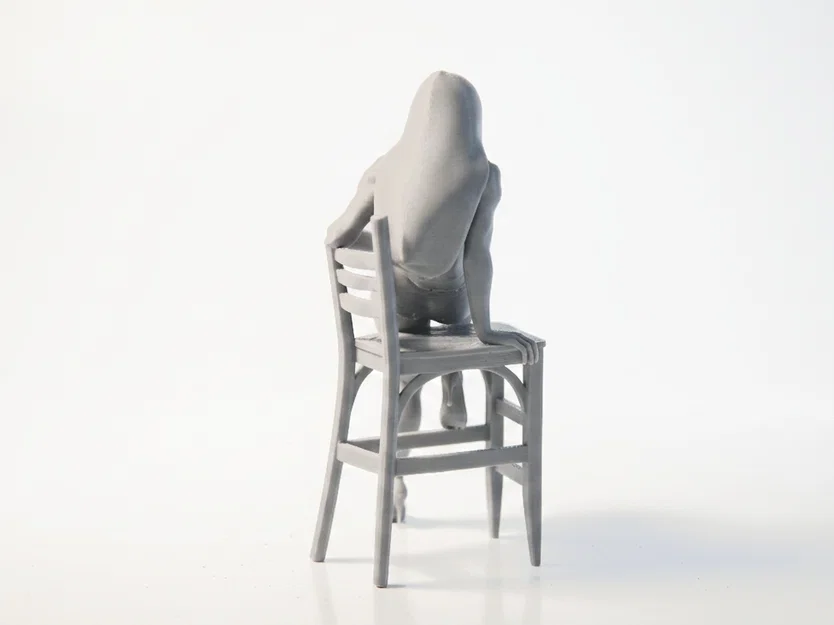 Mô hình tượng nữ ngồi ghế 3D tinh tế (Fit Woman Chair Pose) - Image 3