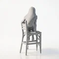Mô hình tượng nữ ngồi ghế 3D tinh tế (Fit Woman Chair Pose) - Thumbnail 3