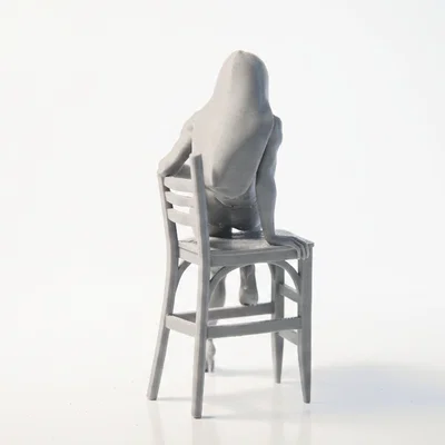 Mô hình tượng nữ ngồi ghế 3D tinh tế (Fit Woman Chair Pose)