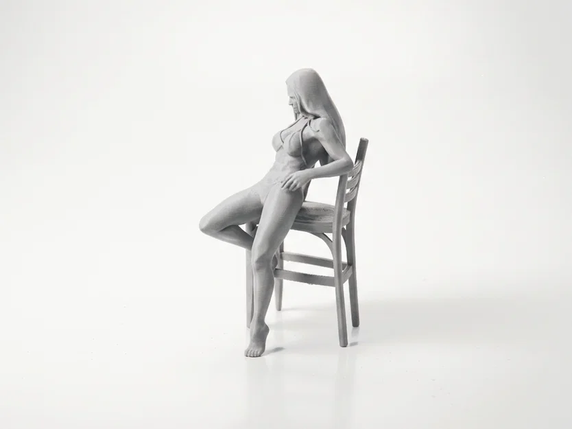 Mô hình tượng nữ ngồi ghế 3D tinh tế (Fit Woman Chair Pose) - Image 4