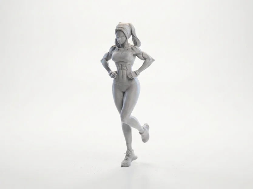 Mô hình 3D cô nàng vận động viên cột tóc đuôi ngựa in được - Image 1