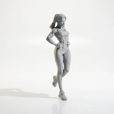 Mô hình 3D cô nàng vận động viên cột tóc đuôi ngựa in được