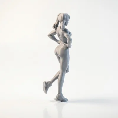 Mô hình 3D cô nàng vận động viên cột tóc đuôi ngựa in được