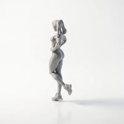 Mô hình 3D cô nàng vận động viên cột tóc đuôi ngựa in được