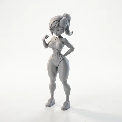 Mô hình 3D Nữ Vận Động Viên Cơ Bắp (Flexing Lady Athletic Figure)