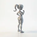 Mô hình 3D Nữ Vận Động Viên Cơ Bắp (Flexing Lady Athletic Figure) - Thumbnail 3
