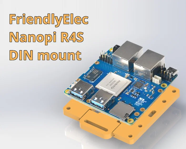 Đế gắn FriendlyElec NanoPi R4S lên thanh DIN rail 35mm - Image 1