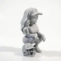 Mô hình 3D cô gái chơi bóng bầu dục - Tượng nữ vận động viên thể thao - Thumbnail 2