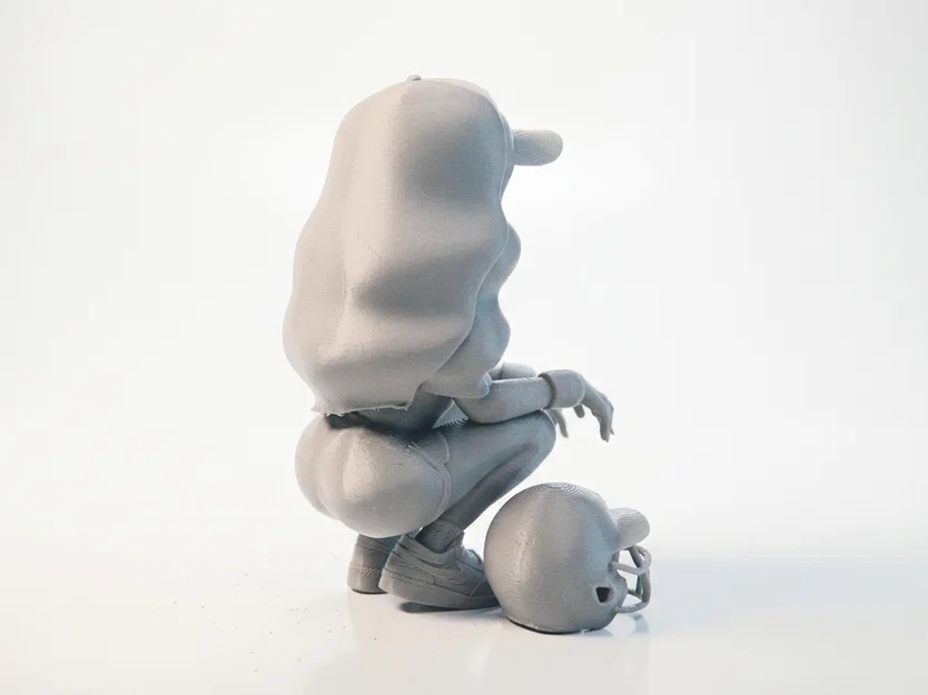 Mô hình 3D cô gái chơi bóng bầu dục - Tượng nữ vận động viên thể thao - Image 3
