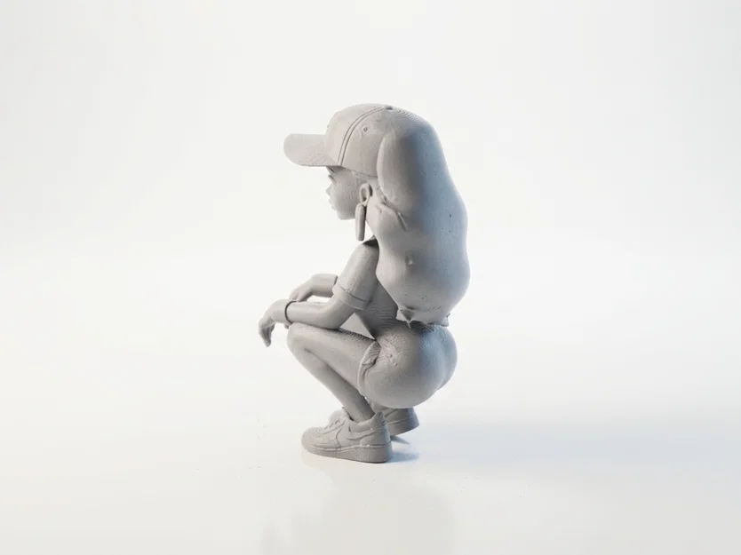 Mô hình 3D cô gái chơi bóng bầu dục - Tượng nữ vận động viên thể thao - Image 4