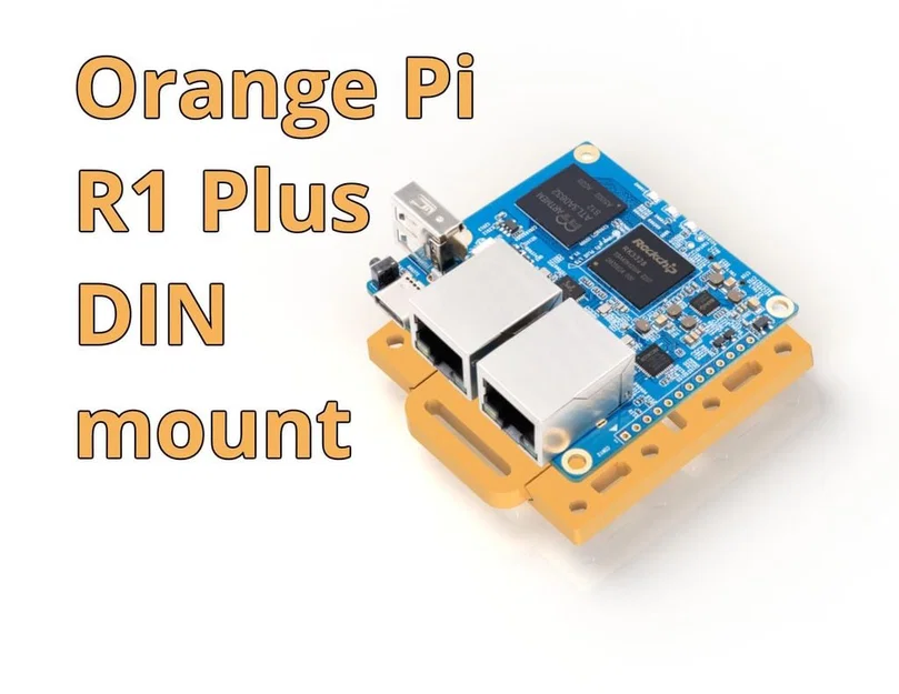 Giá đỡ Orange Pi R1 Plus LTS cho thanh ray DIN 35mm - Image 1