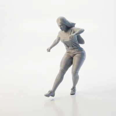Mô hình 3D nữ vận động viên bóng đá đầy năng động