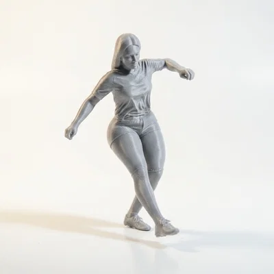 Mô hình 3D nữ vận động viên bóng đá đầy năng động