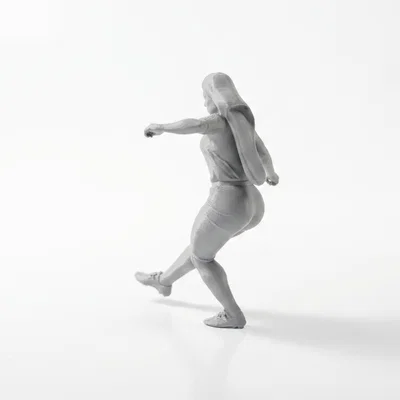 Mô hình 3D nữ vận động viên bóng đá đầy năng động