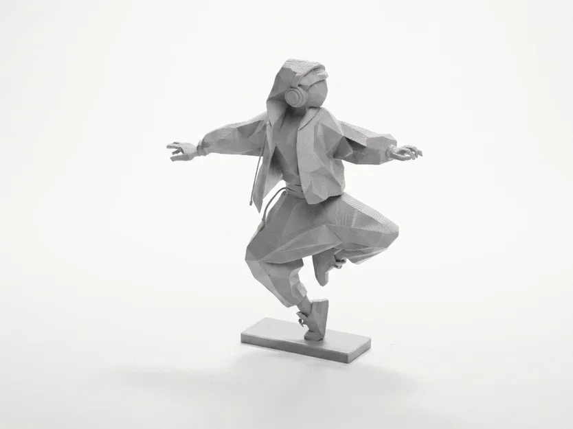 Mô hình tượng nữ vũ công Hip hop phong cách hình học 3D - Image 1