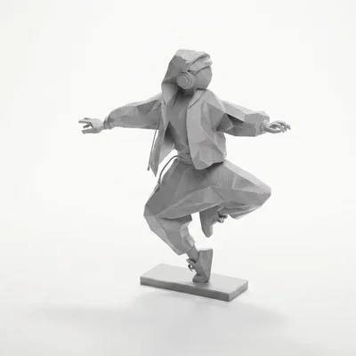 Mô hình tượng nữ vũ công Hip hop phong cách hình học 3D