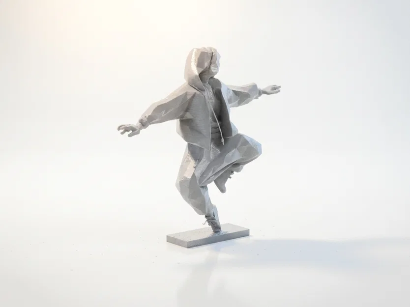 Mô hình tượng nữ vũ công Hip hop phong cách hình học 3D - Image 2