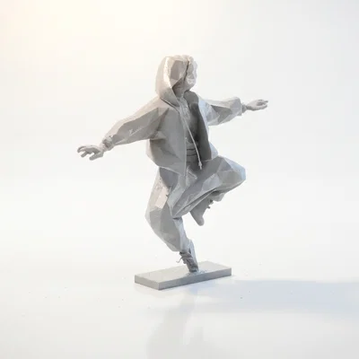 Mô hình tượng nữ vũ công Hip hop phong cách hình học 3D
