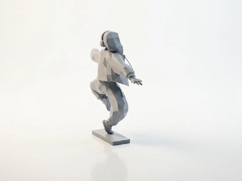 Mô hình tượng nữ vũ công Hip hop phong cách hình học 3D - Image 3