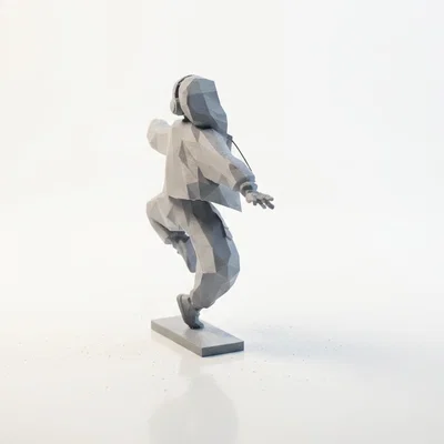 Mô hình tượng nữ vũ công Hip hop phong cách hình học 3D