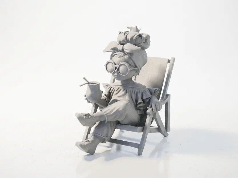 Mô hình 3D cô gái đọc sách - Tượng nhân vật nữ để bàn - Image 1