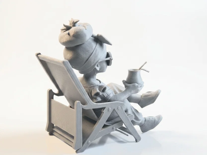 Mô hình 3D cô gái đọc sách - Tượng nhân vật nữ để bàn - Image 3