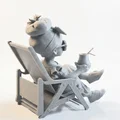 Mô hình 3D cô gái đọc sách - Tượng nhân vật nữ để bàn - Thumbnail 3