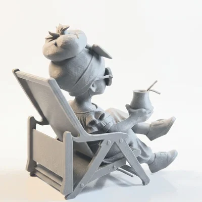 Mô hình 3D cô gái đọc sách - Tượng nhân vật nữ để bàn