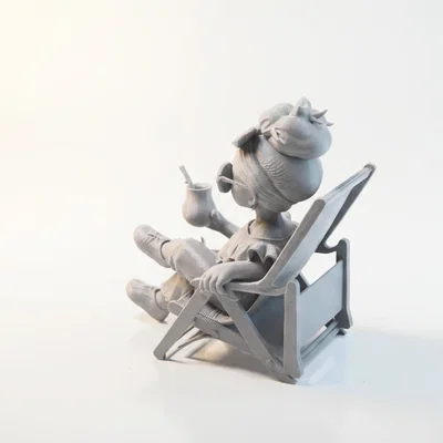 Mô hình 3D cô gái đọc sách - Tượng nhân vật nữ để bàn