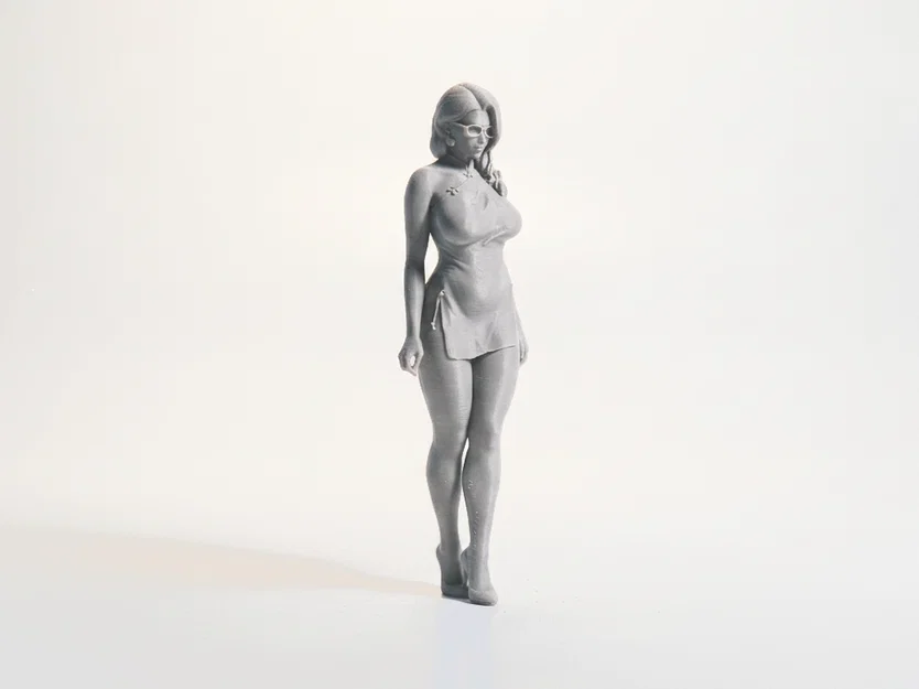Mô hình 3D nhân vật nữ đeo kính - Tượng trang trí nghệ thuật - Image 2