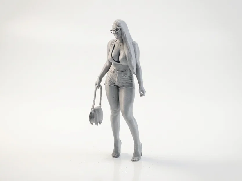 Mô hình 3D Quý Cô Đeo Kính Cầm Túi Xách (File in 3D) - Image 1