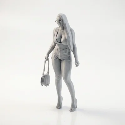 Mô hình 3D Quý Cô Đeo Kính Cầm Túi Xách (File in 3D)