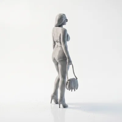 Mô hình 3D Quý Cô Đeo Kính Cầm Túi Xách (File in 3D)