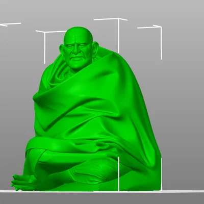 Tượng 3D Neem Karoli Baba - Mô hình nghệ thuật tâm linh tinh tế