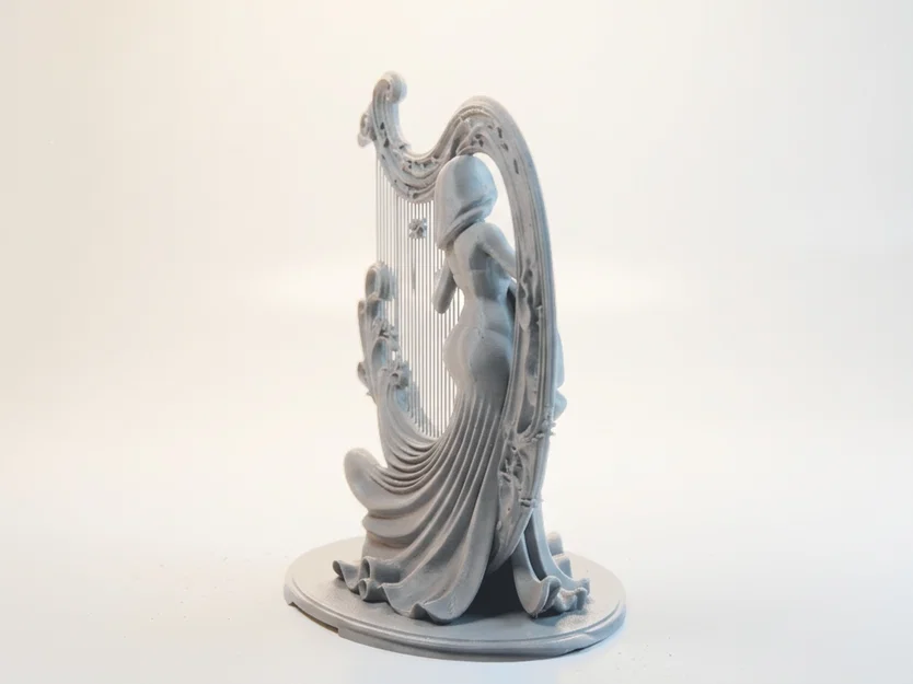 Mô hình 3D Nữ Nghệ Sĩ Chơi Đàn Guitar Harp Tinh Xảo - Image 3