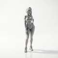 Mô hình 3D Nữ vận động viên thể thao - Tượng nhân vật nữ - Thumbnail 2