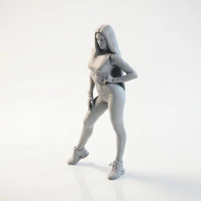 Mô hình 3D cô gái tập gym thể thao - Gym Girl Fitness Figurine